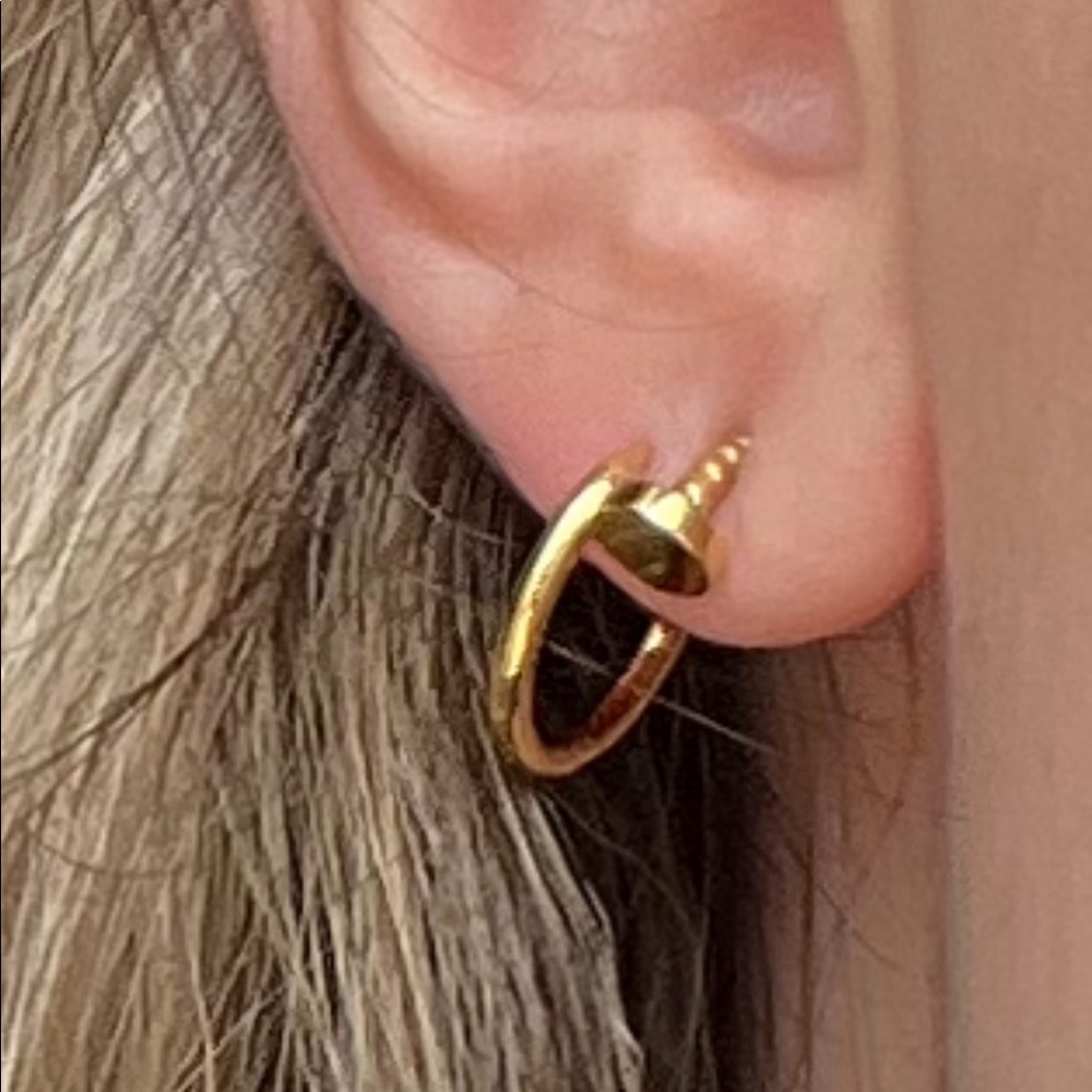 Nail Hoop Earrings